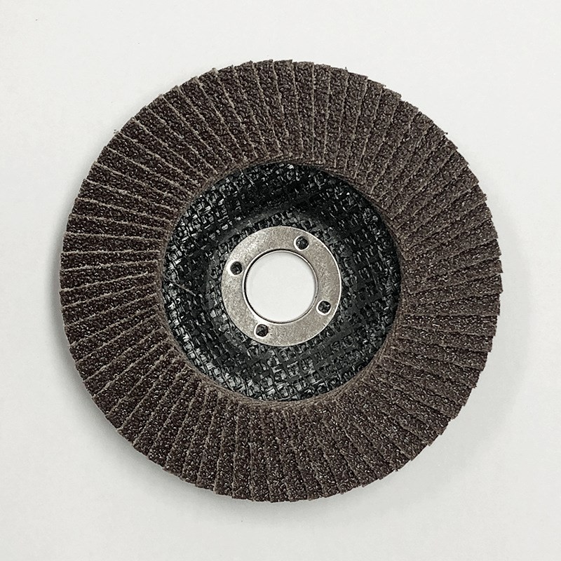 4寸100mm百叶片5寸125mm百叶轮砂布轮棕刚玉煅烧抛光轮金属打磨片
