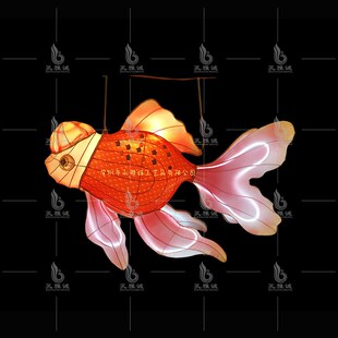 手工发光彩色锦鲤造型花灯创意鲤鱼手提灯笼户外大型节日金鱼装饰