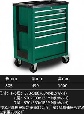 世达抽屉式移动手推车多层重型维修95207