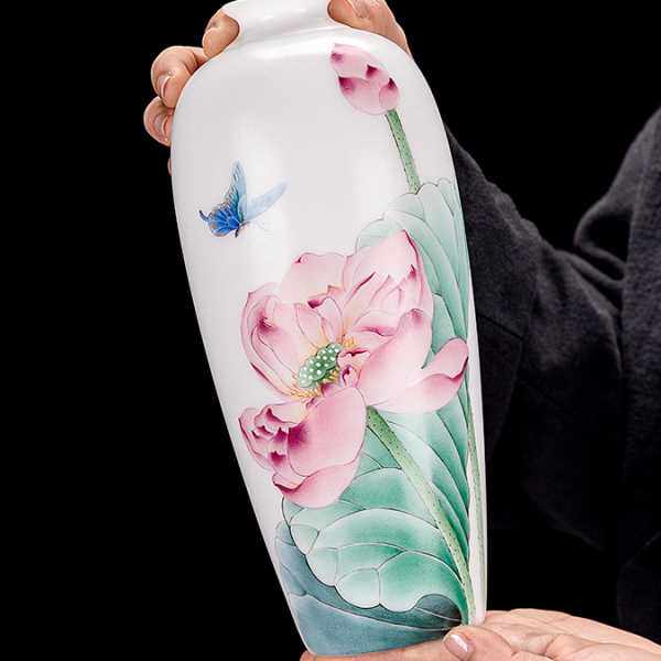 冰种玉瓷荷香小寿摆件，点亮中式客厅，尽显雅致品味