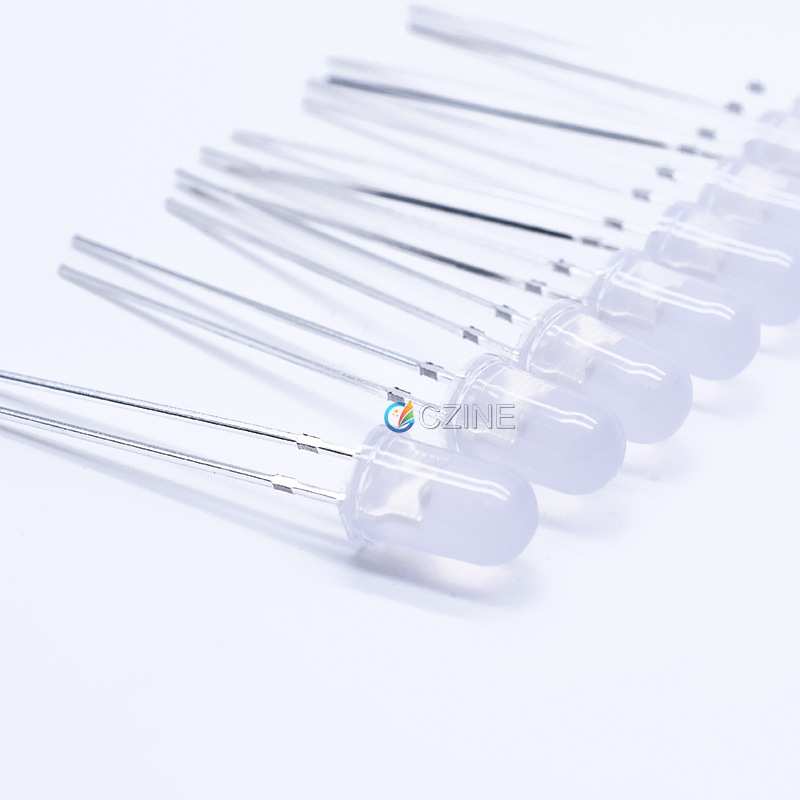 f5透明5mm雾状红翠绿红绿红蓝双色无极两脚指示灯直插式led灯珠