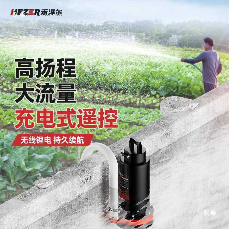 无线遥控充电式潜水泵农用抽水泵家用浇菜12V锂电池控制水泵