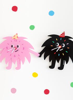 FYY人装间八月丨粉砰砰时钟家客厅用挂钟静音八钟表饰免打孔卡通