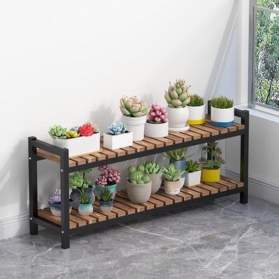 花架置物架多层阳台新22222落地式花客厅窗台2多肉盆铁艺实木室内