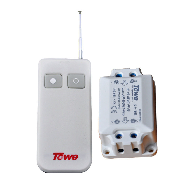 TOWE无线灯具遥控开关220V单路/一开双控电源开关可穿墙控制