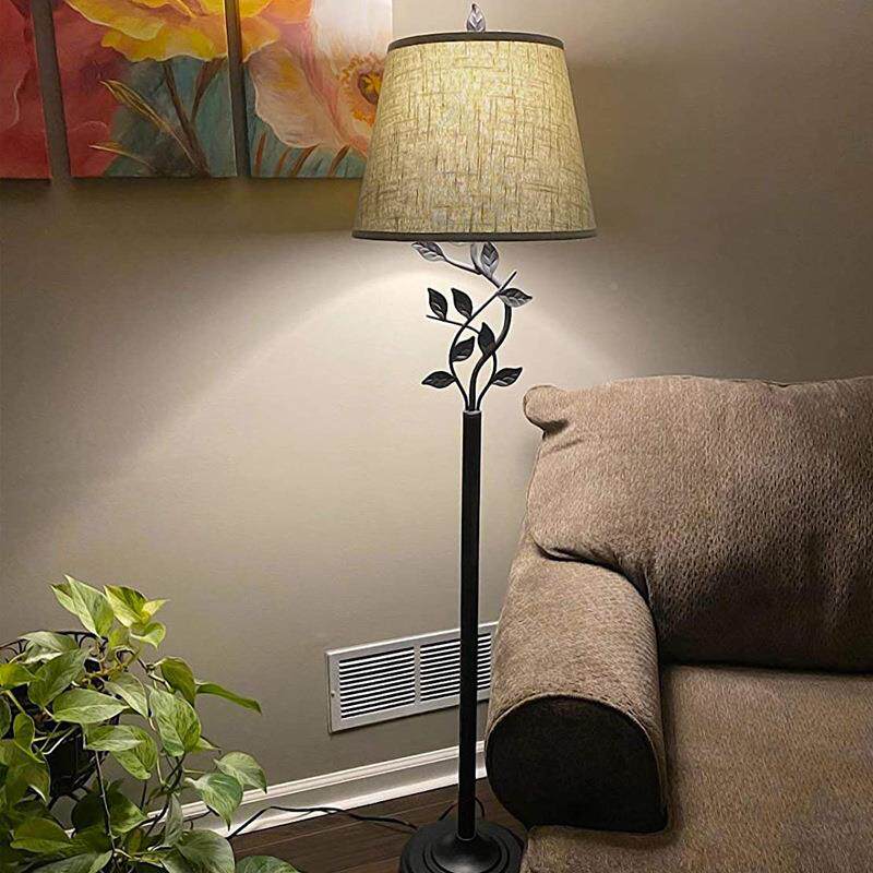 红落地灯美落式创意摆件夜灯简复古书房约氛围台灯树网叶233装饰