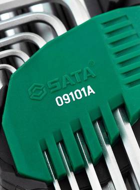 世达工具9件套雾面镀铬铬钒钢特长球头公制内六角扳手组套09101A