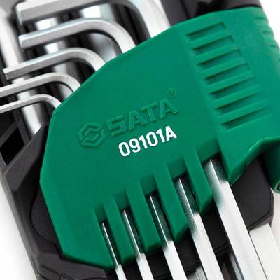 世达工具9件套雾面镀铬铬钒钢特长球头公制内六角扳手组套09101A