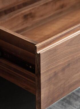 奢Q5M北O美黑胡桃木斗柜现简约8MOMU103斗木柜原木风收纳轻代床尾