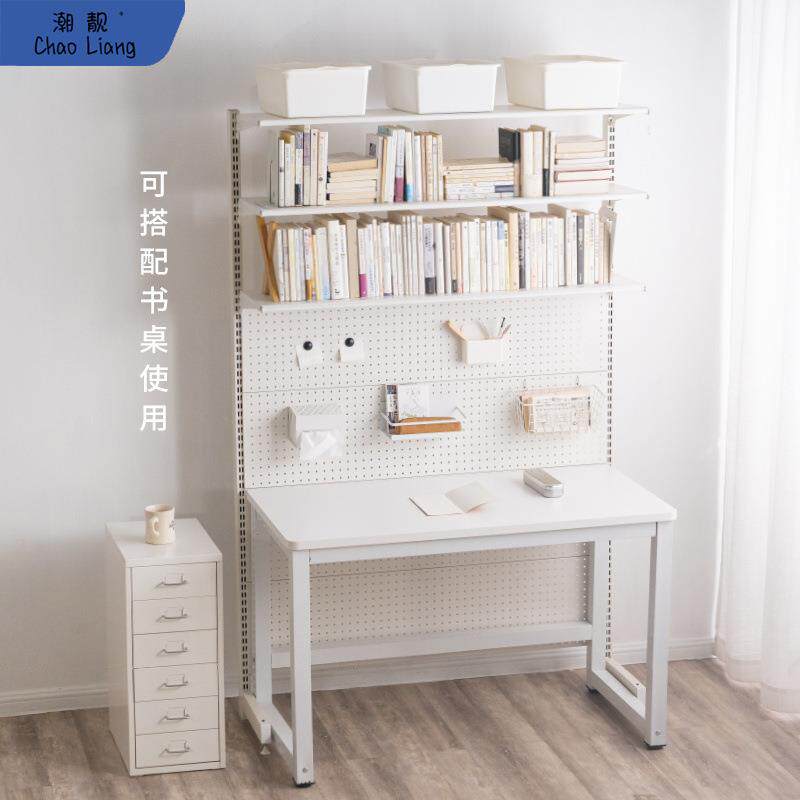 洞洞板书架上TXW置书柜立式落地展示学习纳一体书桌桌物架收隐形
