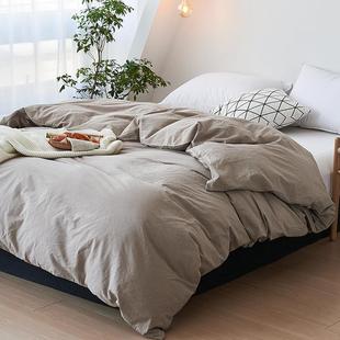 夏季 纯水洗棉被单套单全件棉被罩学生宿舍人15棉无印风全0x200x23