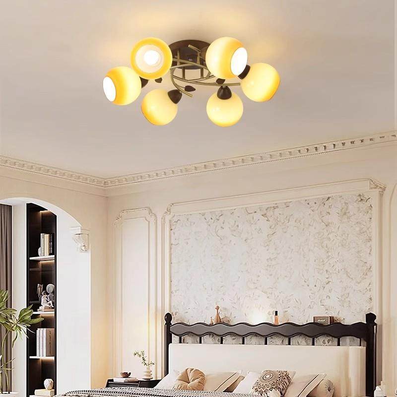 中古客厅灯主复古胡桃色中式护眼花蕾550大新气灯卧室餐厅风吸顶,家装灯饰光源,智能吊灯,淘宝优惠券,粉丝福利购,淘宝优惠卷