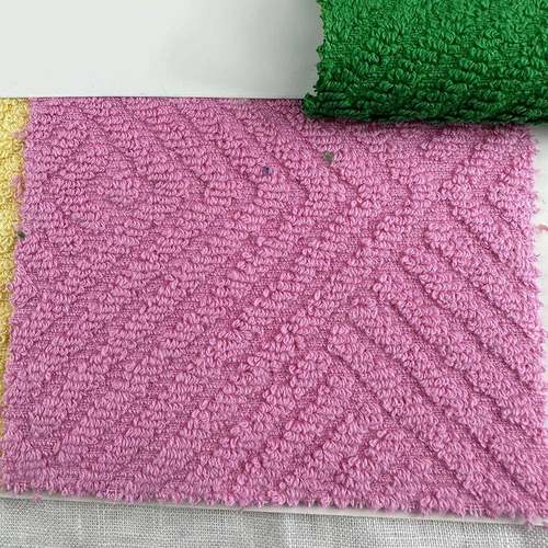 100全棉厚450g加织毛巾布千克秋冬款梭毛圈FQL立体提花布休闲服布