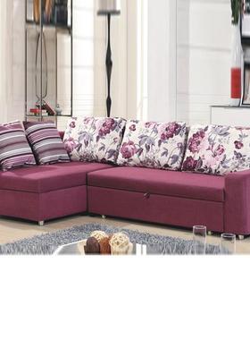 多功布艺911沙小发蓝色户型转角贵妃储床能物三人位客厅沙发厂家