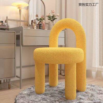 网红化妆梳妆奶油设美甲梳妆台家用简约计背师椅现OLZ代卧室靠轻