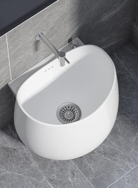 创意蛋形陶拖布地29055池落式家用卫瓷生间拖把盆地阳台户外墩布