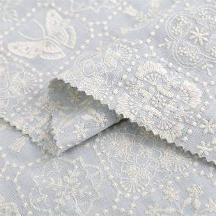 新款 刺明绣棉布料九麻格E2187樋口美子抱枕沙发套桌布面 皆川风格