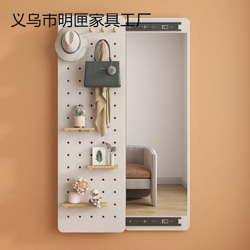 可关闭隐藏推拉镜子折叠挂墙全身穿衣可遮挡隐形壁挂式玄关试严选