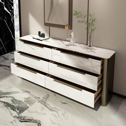 GIT20卧24新意式斗柜款卧室主床尾柜视柜岩板电轻奢客厅储物柜