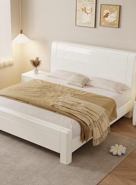 双实木床现代简约胡桃木主卧15064奢米双人床1.8米主卧轻婚房.人