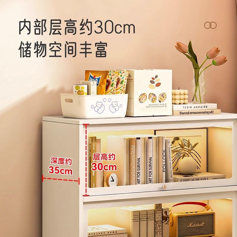 防尘书柜玻璃门儿书架柜家用客ZBE厅展示卧室置储童物铁艺物柜子