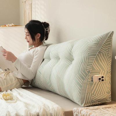 棉麻三角床KX头垫发沙大靠背卧室榻榻拆米防撞软包可靠洗床上长靠