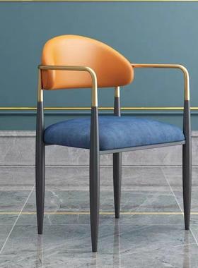 轻奢餐椅家用靠背现红椅代WHH简椅约餐桌茶桌椅洽谈网款轻奢椅子