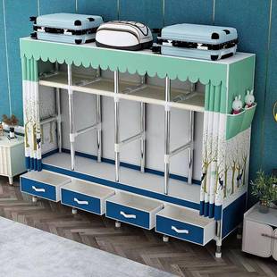 简衣货柜架TAG衣柜布宿舍衣橱出屋耐用钢租架防易尘速装