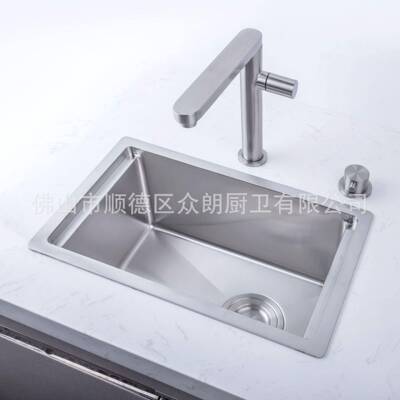 04锈钢带3盖板沥水篮吧台水槽拉丝小单台槽支持横不竖向安装2845