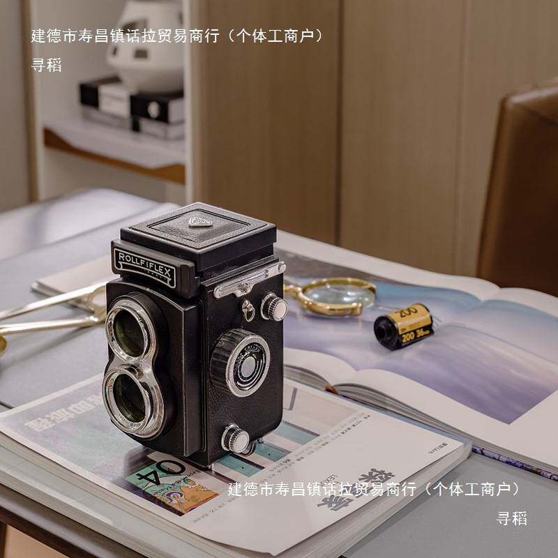 复古相机模型皮革双反照相机道具摆件摄影主题饰品个性摆设