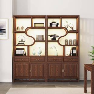 古架木中式 房三组实合书柜新20220919中书架 茶室置物架展示架书式