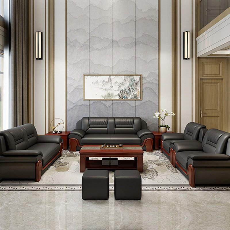 办公沙发三人客位032901合现代沙简约中式商务会洽谈办公室发茶几