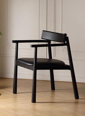 子?主新中式实木茶椅人椅喝茶椅靠背HL-FS031椅设计师扶椅手餐椅