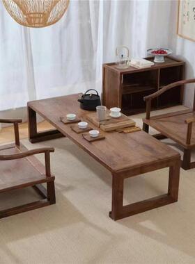 I1榻榻米圈中式禅椅白胚实椅木椅子老榆木坐RQX盘腿新打椅飘窗椅