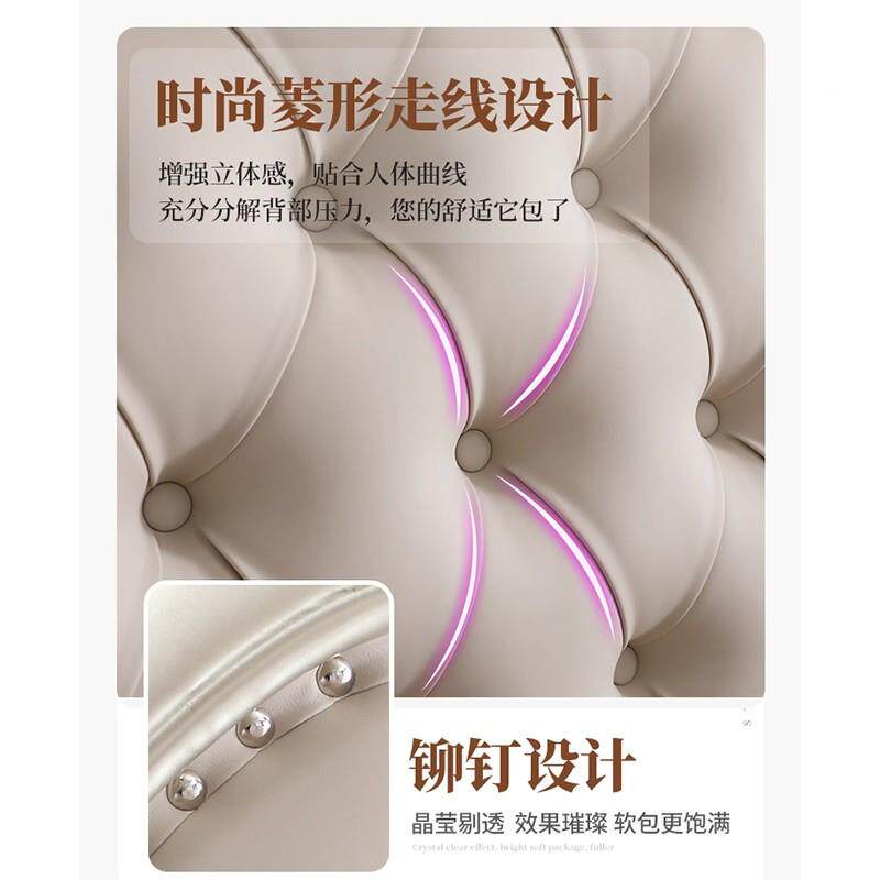美式实木床双床大1.8米代简约现轻奢软靠床人1.580606米主卧床储