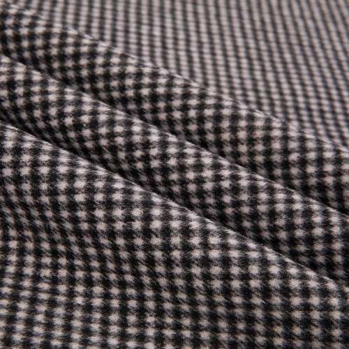 现货870g千鸟毛格80羊鸟双面AB面格纹呢呢面料千格毛大ONK衣布料