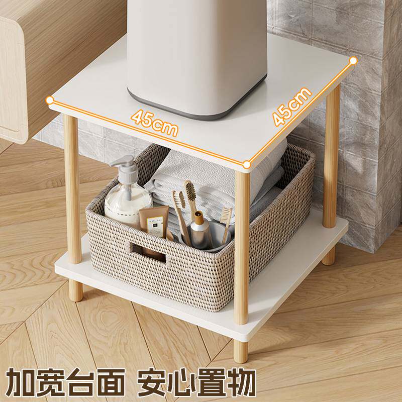 ?卫生间置物架浴室脸盆收纳架木质储物架家用洗脸盆毛巾收纳架子