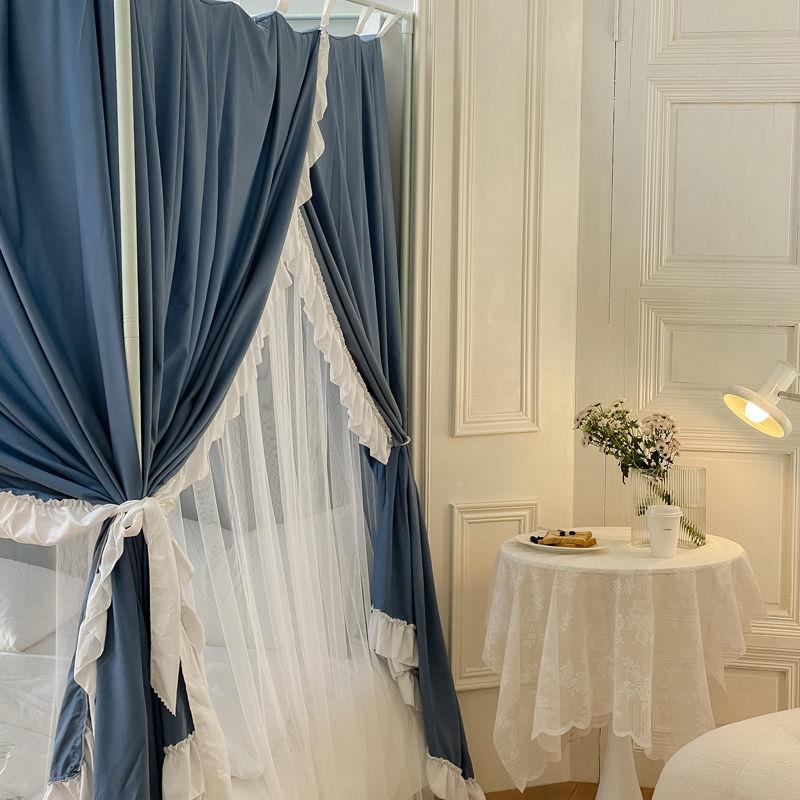 可家用遮光布加蚊帐挡风床帘卧密36Ggb/gx室一体床幔支保暖架落地