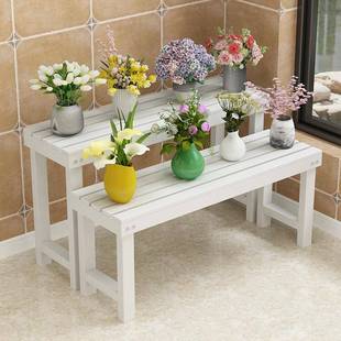 白色实木花家用阶梯多阳肉植物多层台落架地置物001盆室内外放花