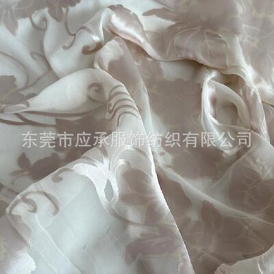 纯真丝丝绸布MOS花烂销面料桑蚕丝烧烂花布花绡料乔绒印花量大优