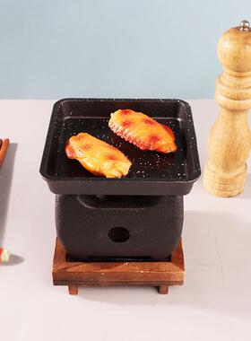 定制L烤F769TMJ6OG迷你日式烧烤炉单人木炭碳烤铁铸酒精肉年o糕串