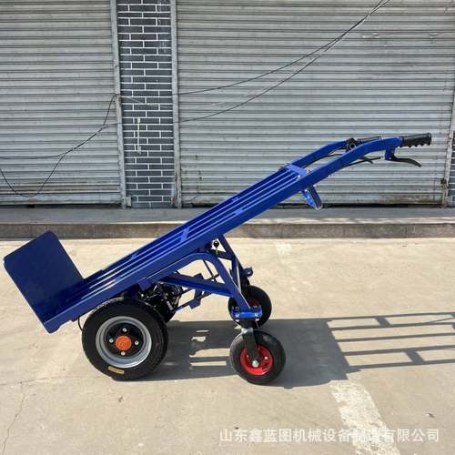 农用电动助力平板运输车大载重侧面带栏杆 物资搬运电动手推车