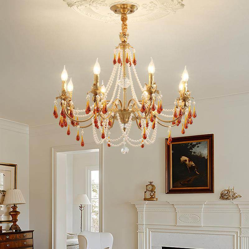 法式卧水晶厅吊大灯气轻室奢设计师餐厅灯具酒店别179墅客厅大蜡