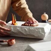 厂家日式 寿司陶8英寸大号方形瓷装 菜1盘子岩石纹理西长XCB餐厅酒