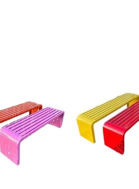 全铁艺长凳公园椅户外长庭院不锈钢休条闲靠背座椅ZFH闲椅商休排