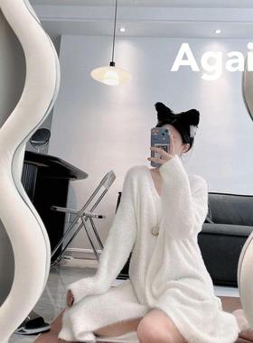 法式复古全身镜穿衣镜子包边网红波浪帽形异计感衣间奶油WEF设落地镜