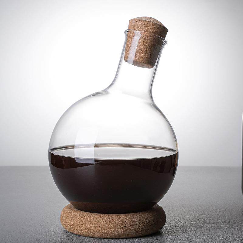 日式轻玻璃醒酒器高硼壶玻1ZY66906璃奢水壶家用红酒酒分器带底座