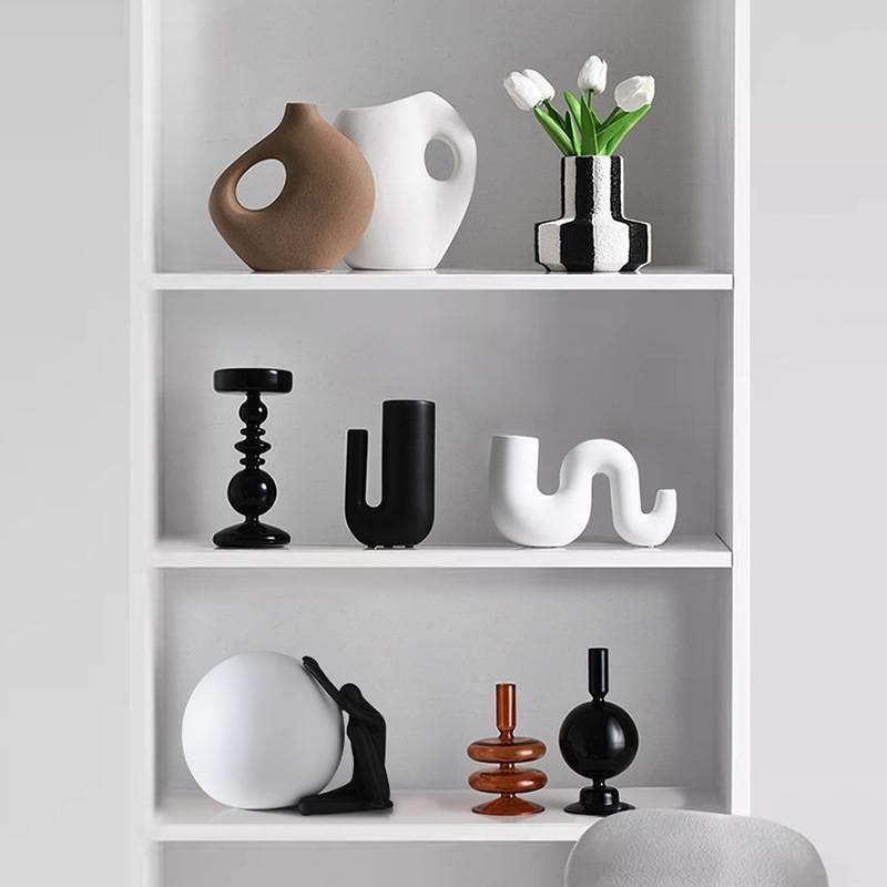 德国进口现代简约扇形摆件北欧客厅酒柜电视柜装饰品样.板房新家