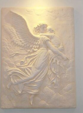 欧式家居雕塑摆设守护母子天使壁挂新房装饰母亲节结婚礼品饰品