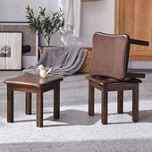 现货复古约家用客厅实木方凳木质小凳子餐厅餐桌茶几中式 木板凳